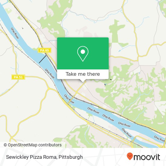 Mapa de Sewickley Pizza Roma, 426 Beaver St Sewickley, PA 15143