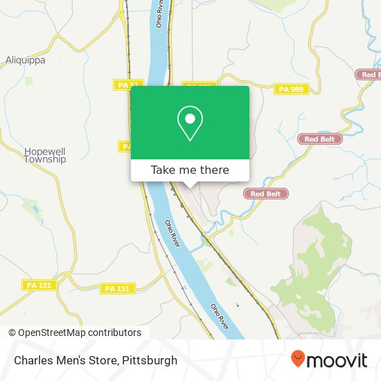 Mapa de Charles Men's Store, 541 Merchant St Ambridge, PA 15003