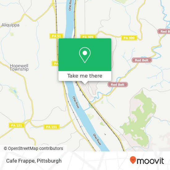 Mapa de Cafe Frappe, 499 Merchant St Ambridge, PA 15003