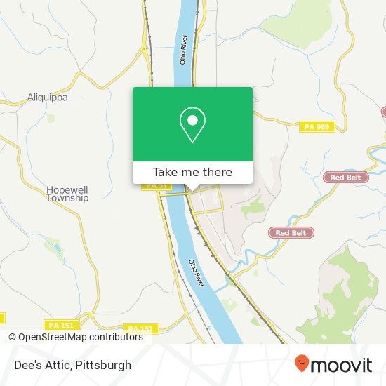 Mapa de Dee's Attic, 1098 Kennedy Dr Ambridge, PA 15003