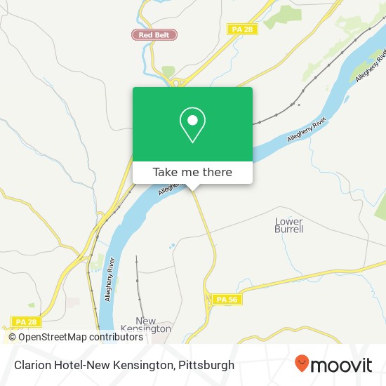 Mapa de Clarion Hotel-New Kensington, 300 Tarentum Bridge Rd New Kensington, PA 15068