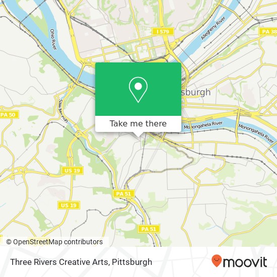 Three Rivers Creative Arts map