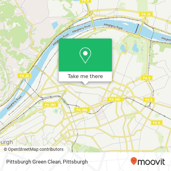 Mapa de Pittsburgh Green Clean