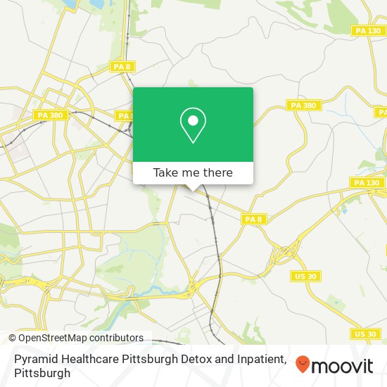 Pyramid Healthcare Pittsburgh Detox and Inpatient map