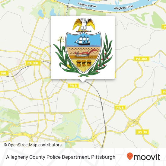Mapa de Allegheny County Police Department