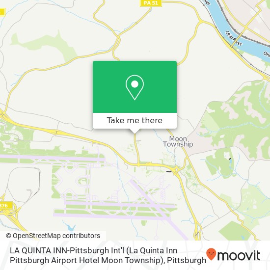 Mapa de LA QUINTA INN-Pittsburgh Int'l (La Quinta Inn Pittsburgh Airport Hotel Moon Township)