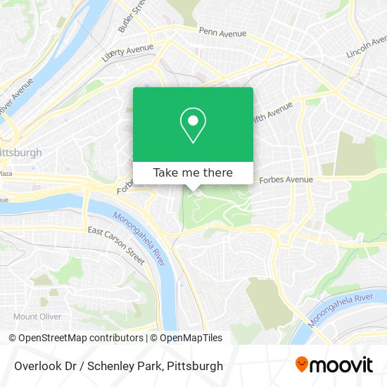 Mapa de Overlook Dr / Schenley Park