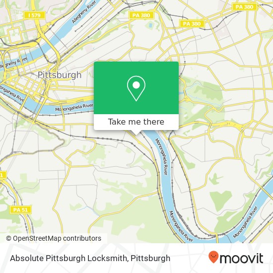 Mapa de Absolute Pittsburgh Locksmith