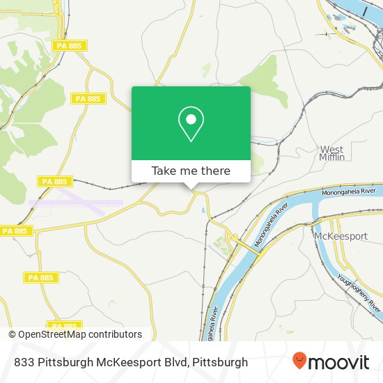 833 Pittsburgh McKeesport Blvd map