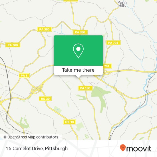 Mapa de 15 Camelot Drive