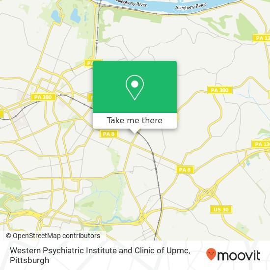 Mapa de Western Psychiatric Institute and Clinic of Upmc