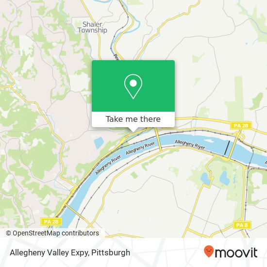 Mapa de Allegheny Valley Expy