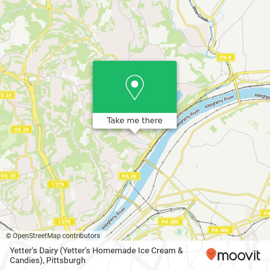 Yetter's Dairy (Yetter's Homemade Ice Cream & Candies) map