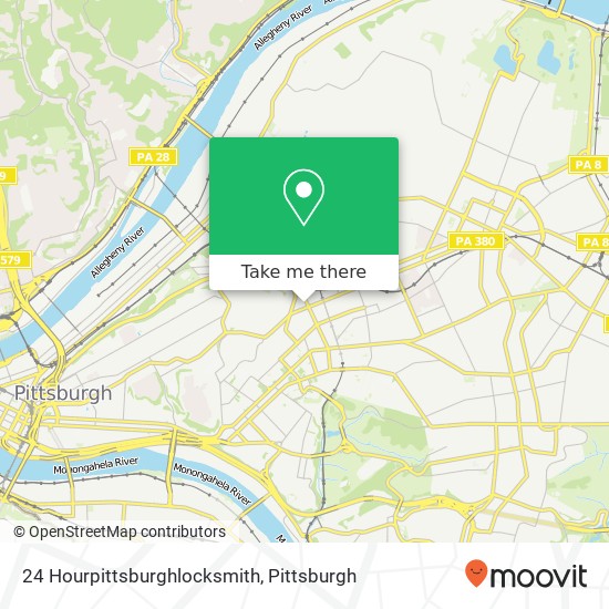 24 Hourpittsburghlocksmith map