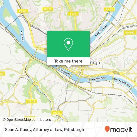 Sean A. Casey, Attorney at Law map