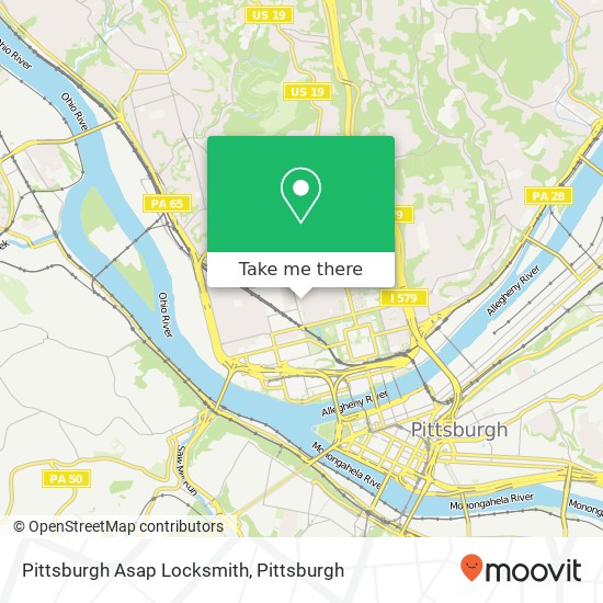 Mapa de Pittsburgh Asap Locksmith