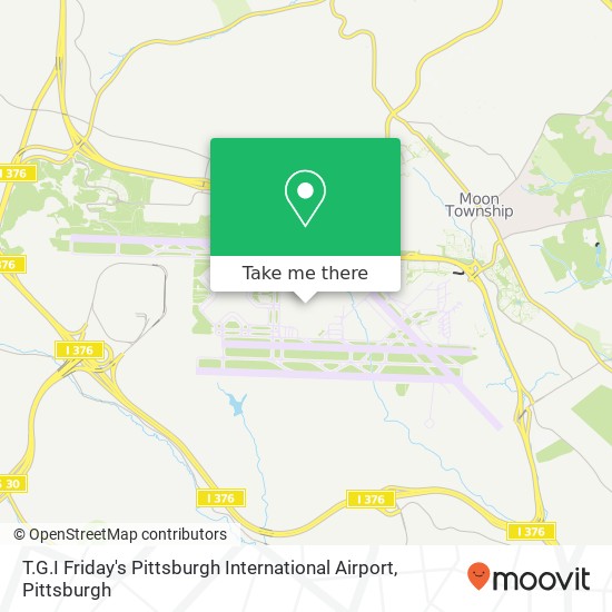 T.G.I Friday's Pittsburgh International Airport map
