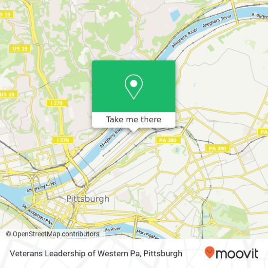 Veterans Leadership of Western Pa map