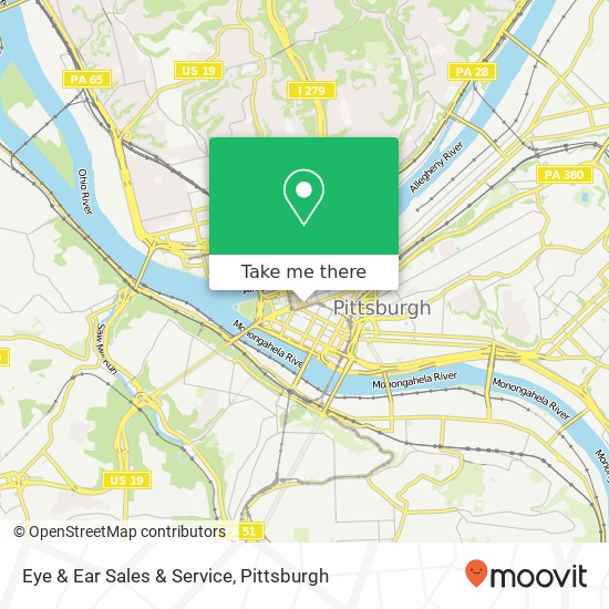 Eye & Ear Sales & Service map