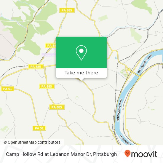 Mapa de Camp Hollow Rd at Lebanon Manor Dr