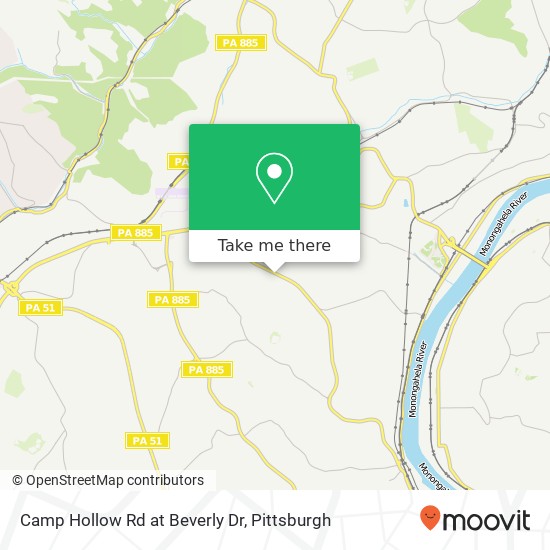 Camp Hollow Rd at Beverly Dr map