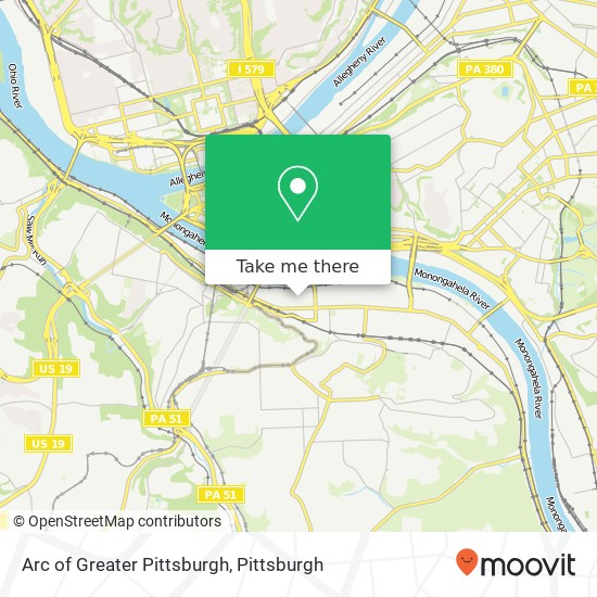 Arc of Greater Pittsburgh map