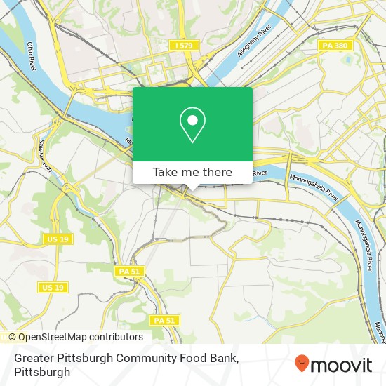 Greater Pittsburgh Community Food Bank map