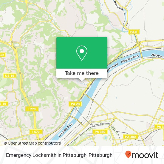 Mapa de Emergency Locksmith in Pittsburgh