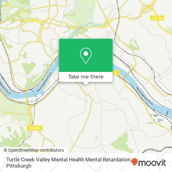 Turtle Creek Valley Mental Health Mental Retardation map