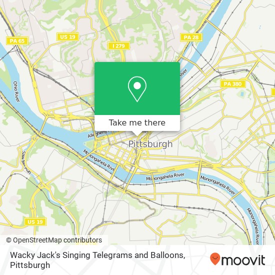 Mapa de Wacky Jack's Singing Telegrams and Balloons