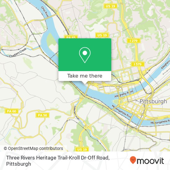 Mapa de Three Rivers Heritage Trail-Kroll Dr-Off Road