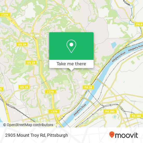 Mapa de 2905 Mount Troy Rd