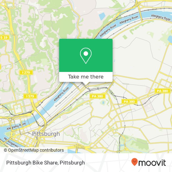 Pittsburgh Bike Share map