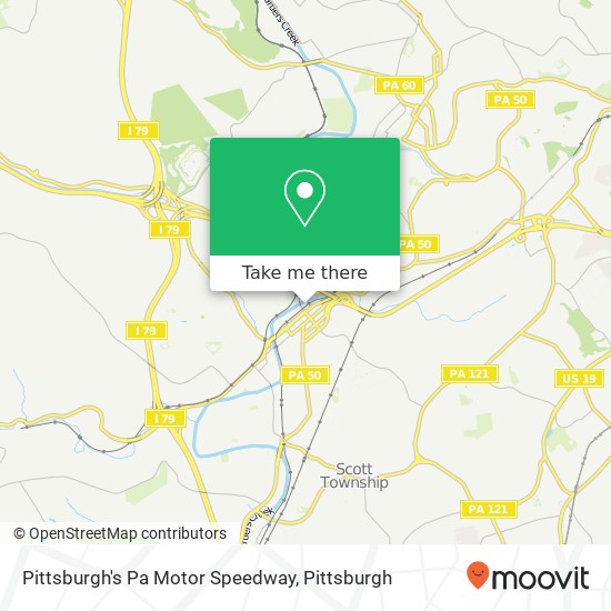 Mapa de Pittsburgh's Pa Motor Speedway