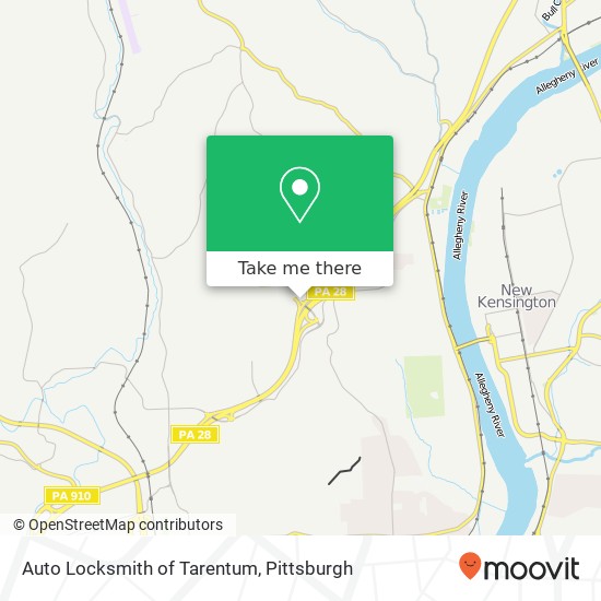 Auto Locksmith of Tarentum map