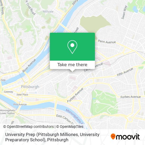 University Prep (Pittsburgh Milliones, University Preparatory School) map