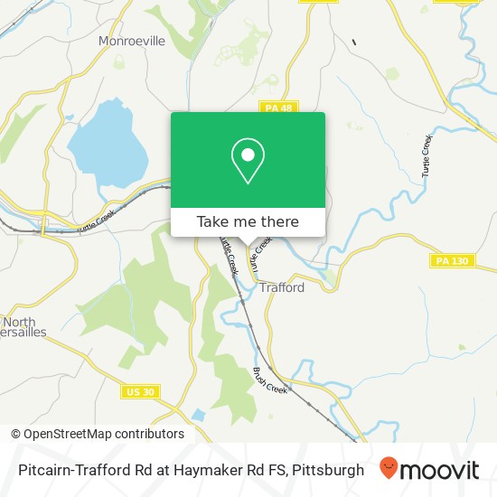Pitcairn-Trafford Rd at Haymaker Rd FS map