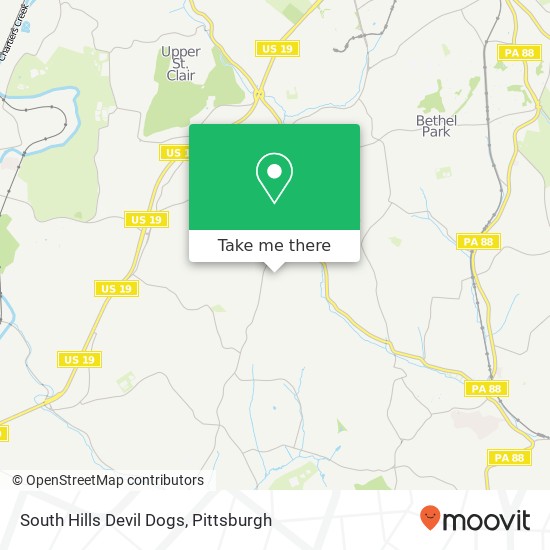 Mapa de South Hills Devil Dogs