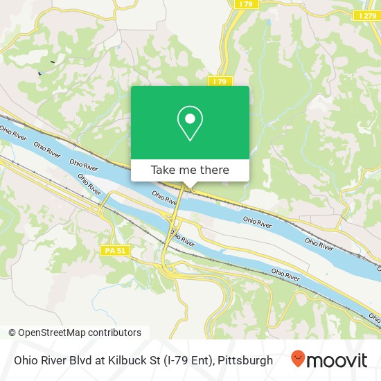 Mapa de Ohio River Blvd at Kilbuck St (I-79 Ent)