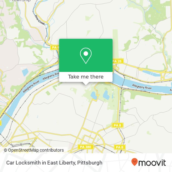 Mapa de Car Locksmith in East Liberty