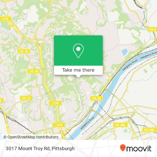 Mapa de 3017 Mount Troy Rd