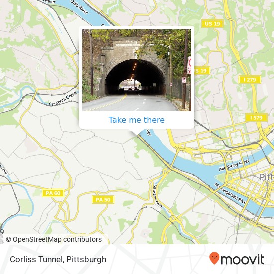 Corliss Tunnel map