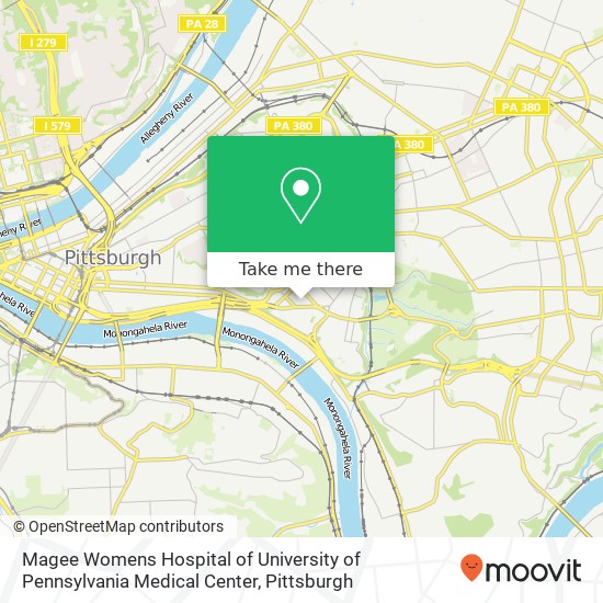 Mapa de Magee Womens Hospital of University of Pennsylvania Medical Center