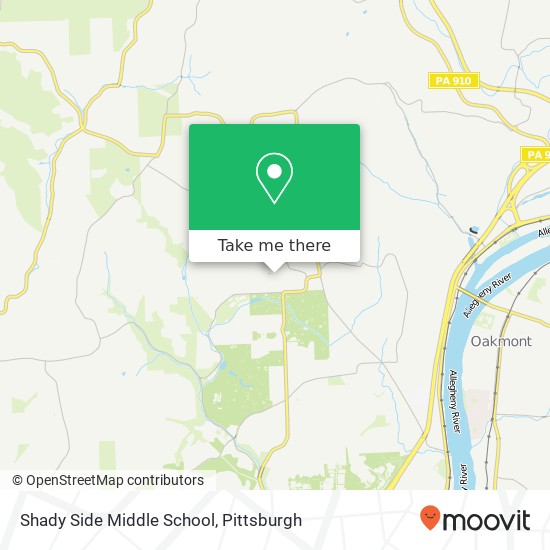 Mapa de Shady Side Middle School
