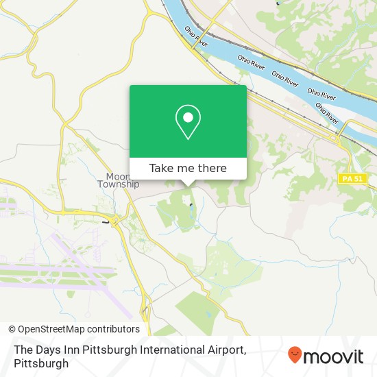 The Days Inn Pittsburgh International Airport map