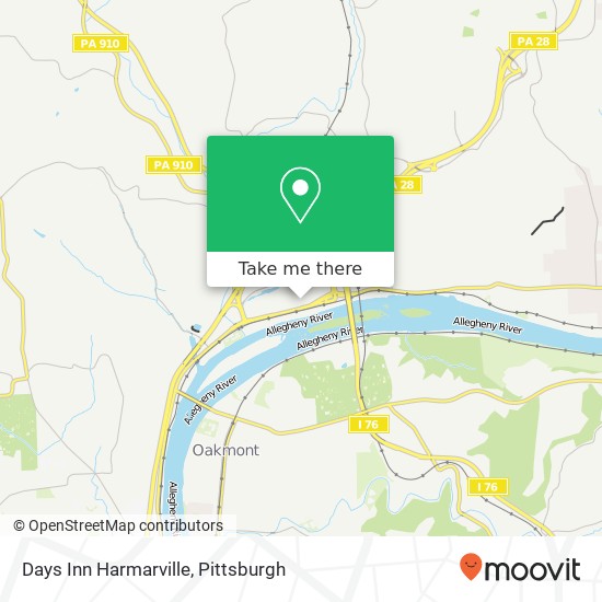 Days Inn Harmarville map