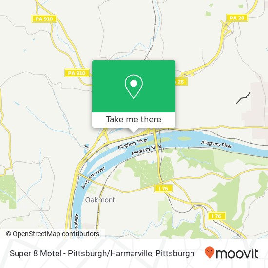 Super 8 Motel - Pittsburgh / Harmarville map