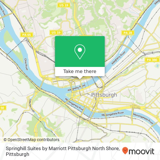 Mapa de Springhill Suites by Marriott Pittsburgh North Shore