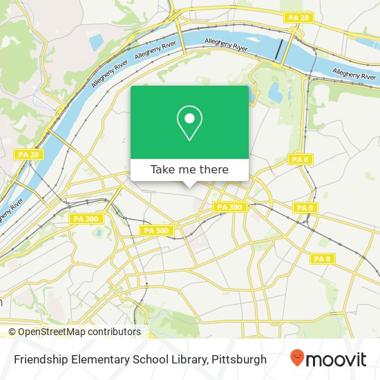 Friendship Elementary School Library map