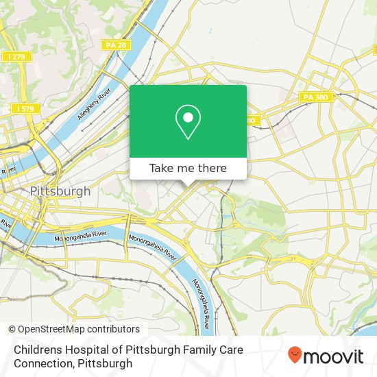 Childrens Hospital of Pittsburgh Family Care Connection map